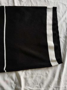 Black &amp; White Striped Bodycon Dress