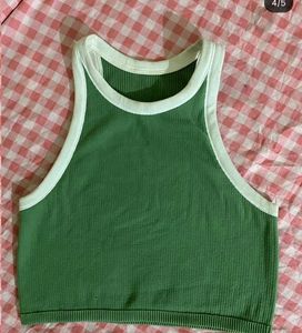 Olive Green Ribbed Tank Top