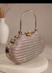 Sparkly Clutch with Gemstone Flower