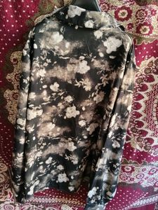 Floral Print Collared Button-Up Shirt