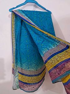 Colorful Blue Saree