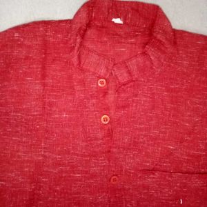 Classic Red Button-Up kurta