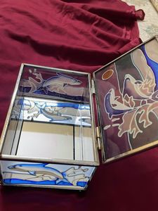 Diwali Gift - glass box Dolphin Themed handcrafted