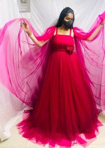 Elegant Pink Tulle Gown