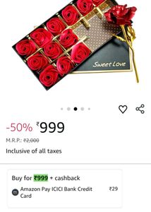 Metal red rose gift set