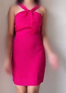 Berrylush Pink Halter Neck Crepe Bodycon Dress