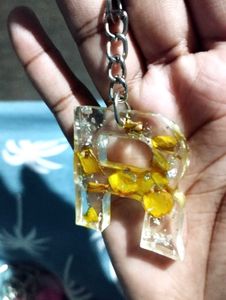 Handmade Resin Letter R Keychain