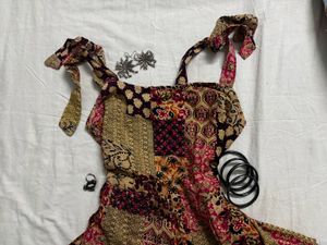 Indo western tie strap top
