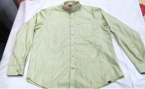 Men's Light cream Band Collar Shirt