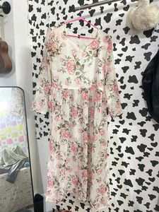 Women's Floral Print Long Kurta
