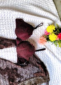 Sheer Lace Ruffle V-Neck top with bra