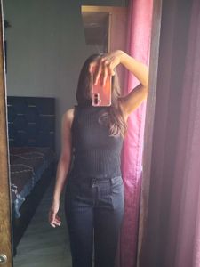 Sleeveless Mock Neck Ribbed Knit Top