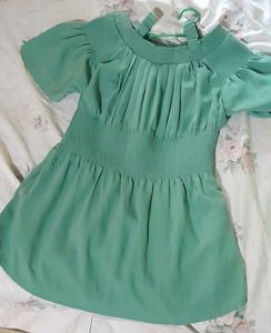 Pista Green Off Shoulder Top