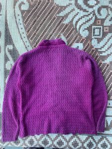 brinjal color Knit Cardigan sweater