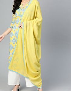 Lime Green Kurta And Dupatta