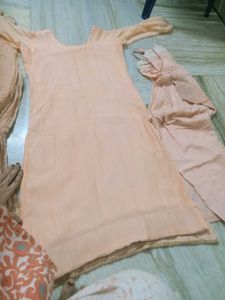 Beautifully Embellished Peach Kurta Set