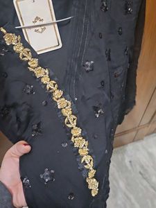 Agha Noor Black Embellished Kurta