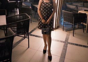 Brown Polka Dot Mini Dress