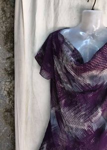 Chic Purple Print Flowy Top