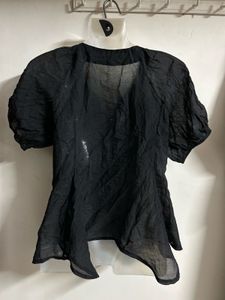Chic Black Button-Up Blouse