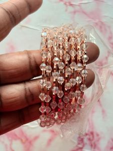 Sparkling Rose Gold Bangles Set