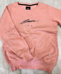 Peach Graphic Print Sweatshirt