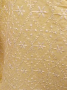 Chikan Kurti In Lemon Yellow Colour