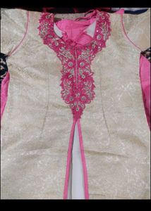 Lehanga in pink with long top