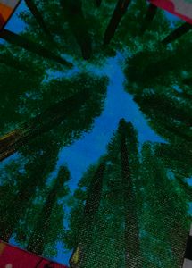 Forest Sky Acrylic Painting