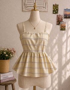Plaid Peplum Top