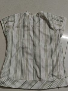 Striped T-Shirt with Teddy Bear Accent