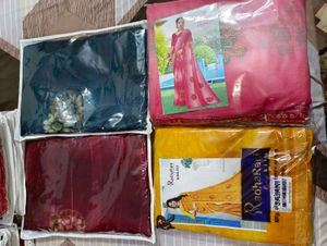 4 pc New Unstitched Fancy Sarees Lot