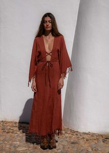 Bohemian Maxi Dress with Fringe