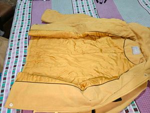 Yellow Hooded Toggle Coat
