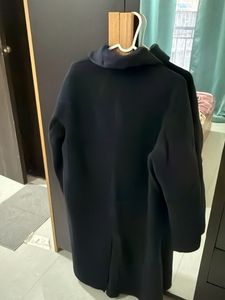 Classic Navy Wool Blend Coat (From Himachal)