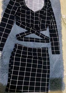 Grid Print Two-Piece Set