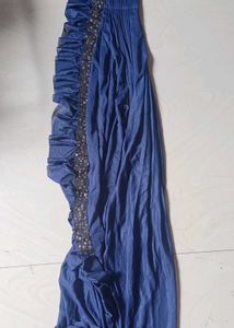 Elegant Blue Sequined Saree
