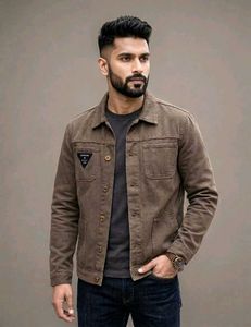 BESIR Men’s Premium Brown Washed Denim Jacket