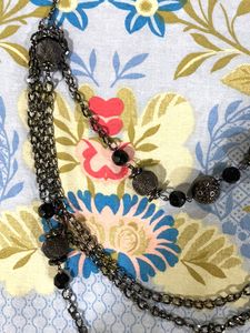 Beautiful Black Metal Multilayered Necklace For Wo