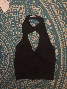 Black Halter Neck Top