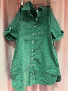 Green Button-Up Top