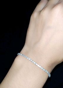 Elegant Silver Tennis Bracelet | 100% Handmade
