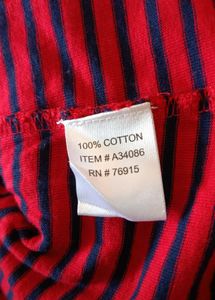 Red &amp; Navy Striped T-Shirt