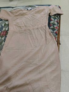 Elegant Peach Kurta with Peacock Design