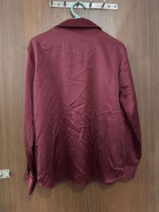 Satin Button-Up Shirt