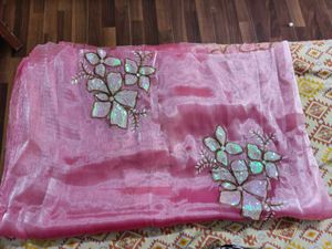 jimmy choo sequin saree with blouse piece