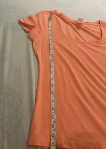 H &amp; M Peach Flutter Sleeve Tee