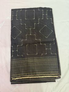 Elegant Brown Saree with Geometric Pattern