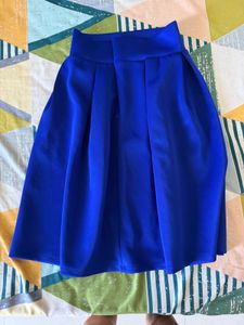 Vibrant Blue Pleated Skirt