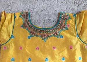 Elegant Yellow &amp; Blue Kurta Set
